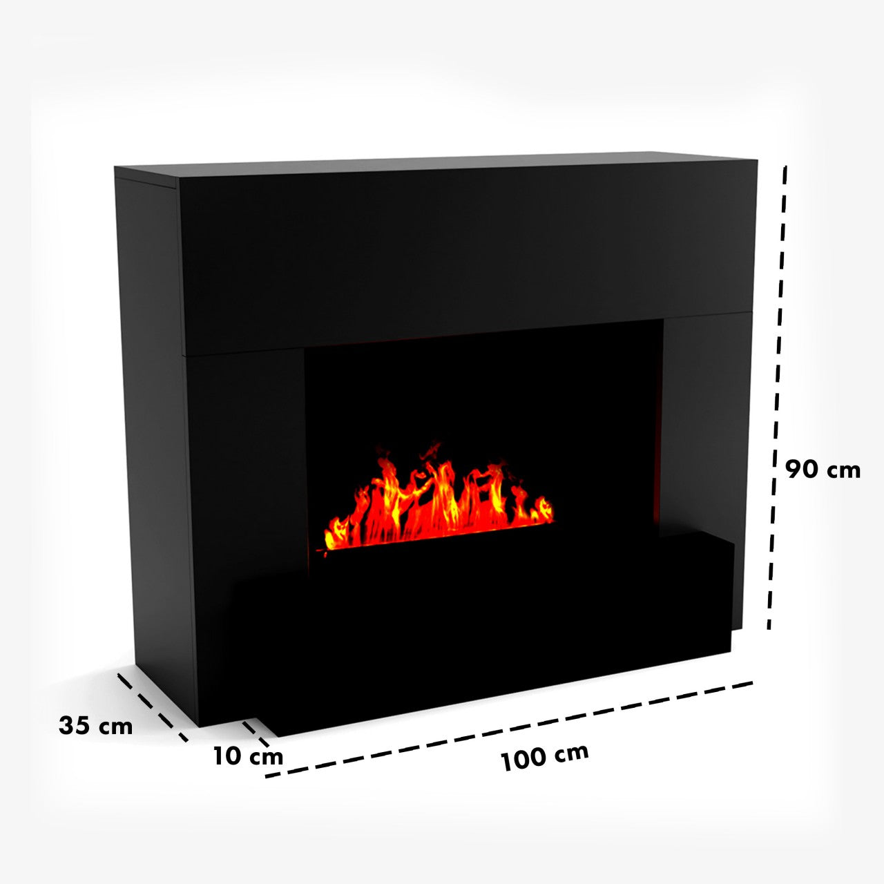 Glow Fire Hauptmann Schwarz Elektrokamin mit Wasserdampf