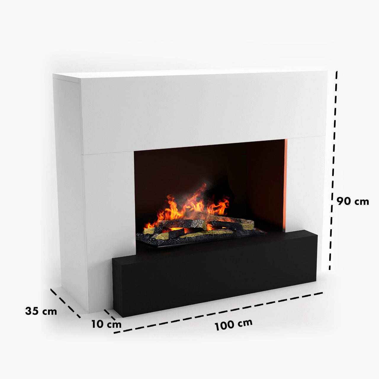 Glow Fire Hauptmann Weiß Elektrokamin mit Wasserdampf