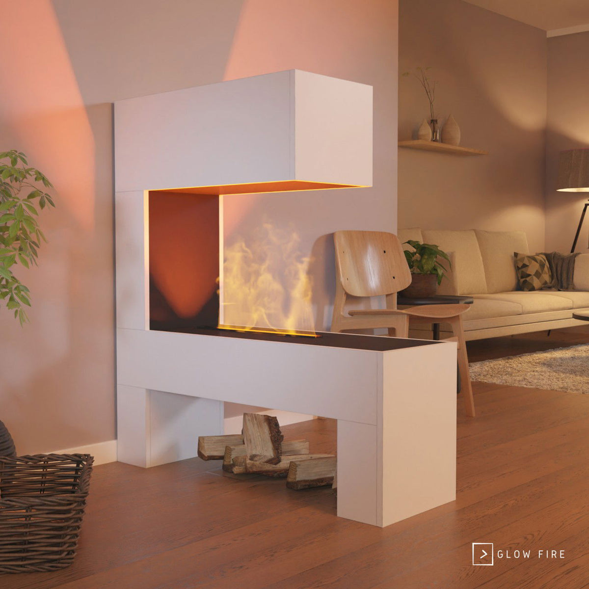 Glow Fire Mozart Weiß Elektrokamin mit Wasserdampf