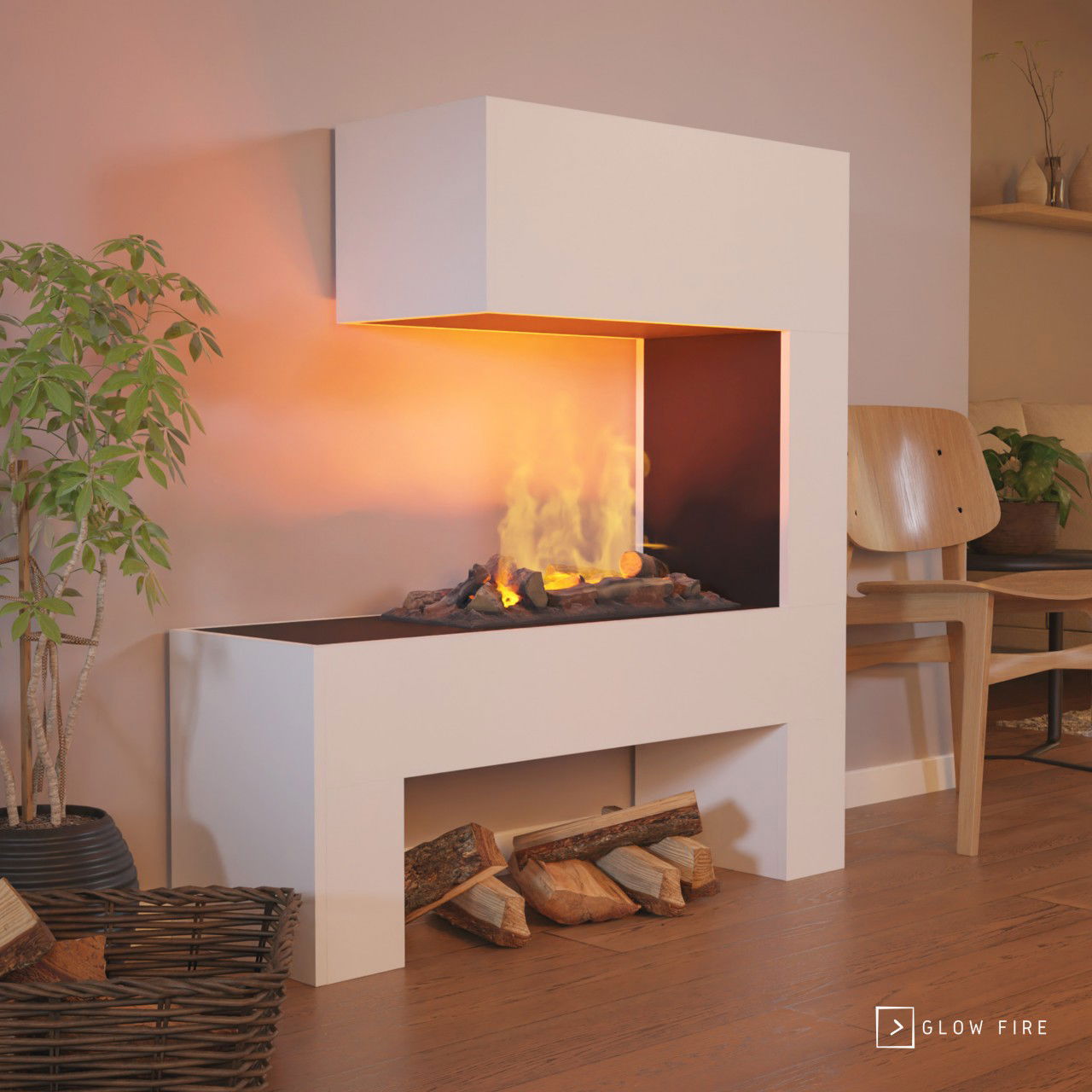 Glow Fire Mozart Weiß Elektrokamin mit Wasserdampf