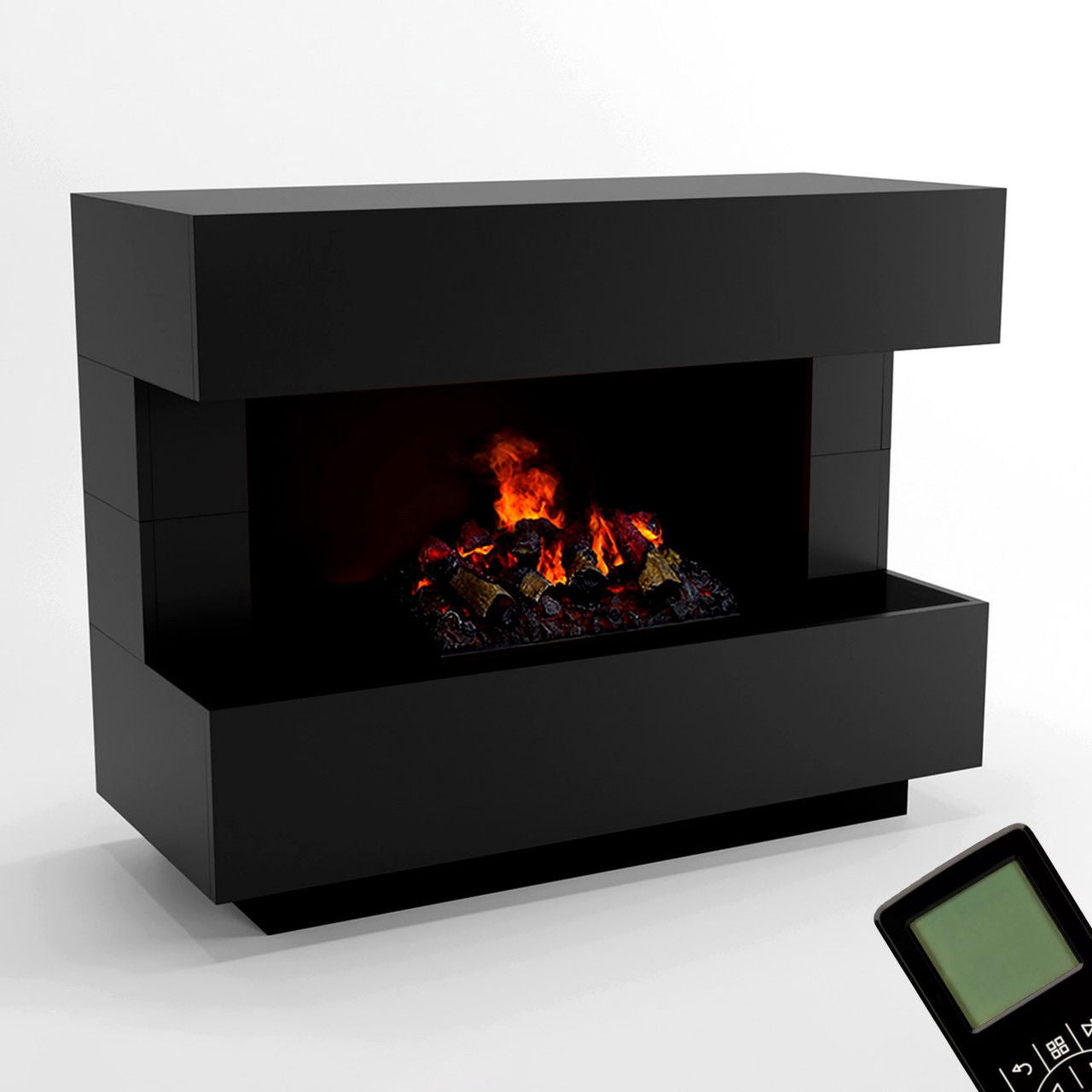 Glow Fire Kant Elektrokamin Opti-Myst Cassette 500 mit Holzdekoration