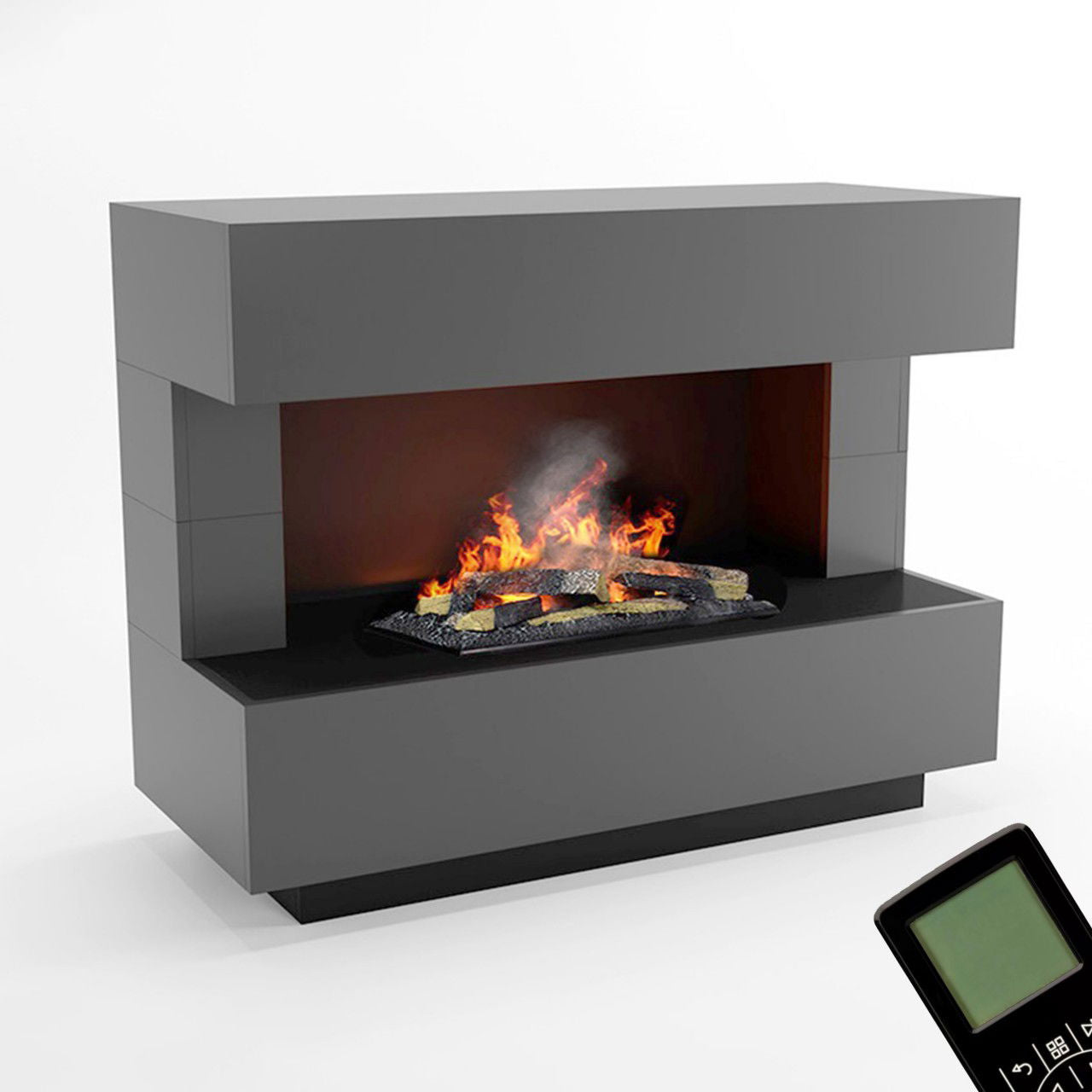 Glow Fire Kant Grau Elektrokamin mit Wasserdampf