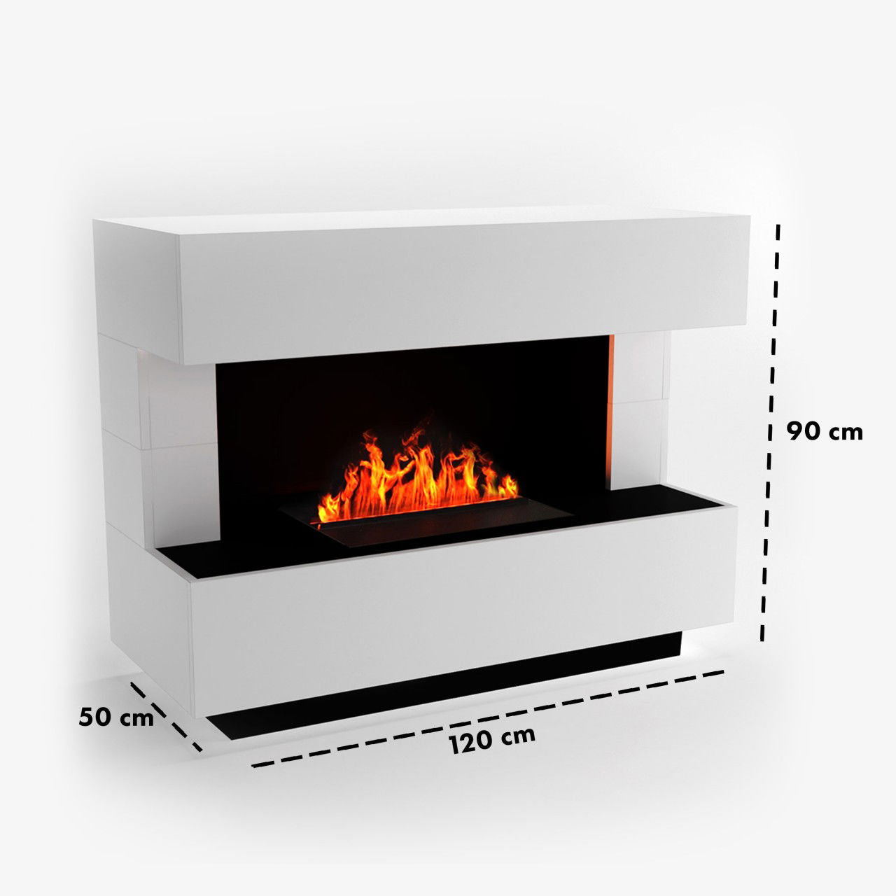 Glow Fire Kant Weiß Elektrokamin mit Wasserdampf