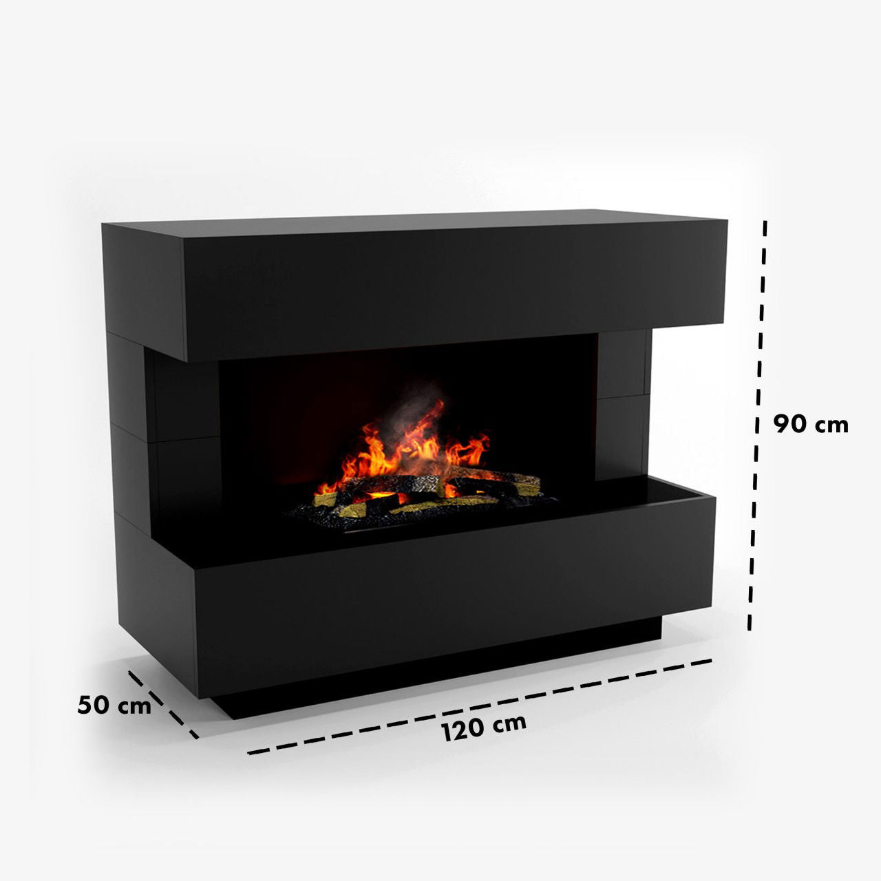 Glow Fire Kant Weiß Elektrokamin mit Wasserdampf