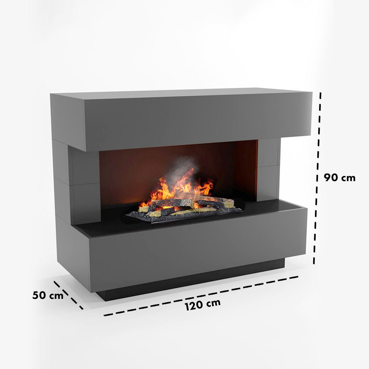 Glow Fire Kant Weiß Elektrokamin mit Wasserdampf