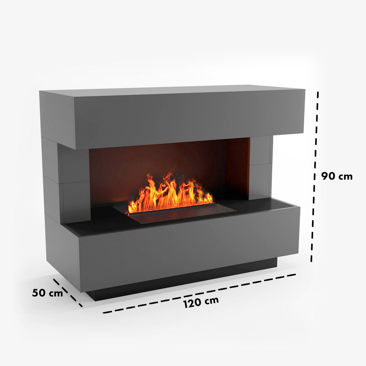 Glow Fire Kant Elektrokamin Opti-Myst Cassette 500 ohne Holzdekoration