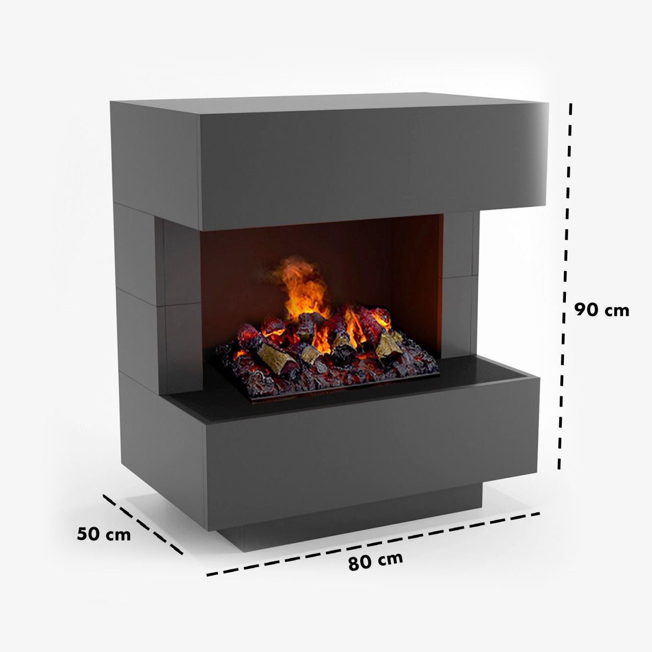Glow Fire Kleist Elektrokamin Opti-Myst Cassette 500 mit Holzdekoration
