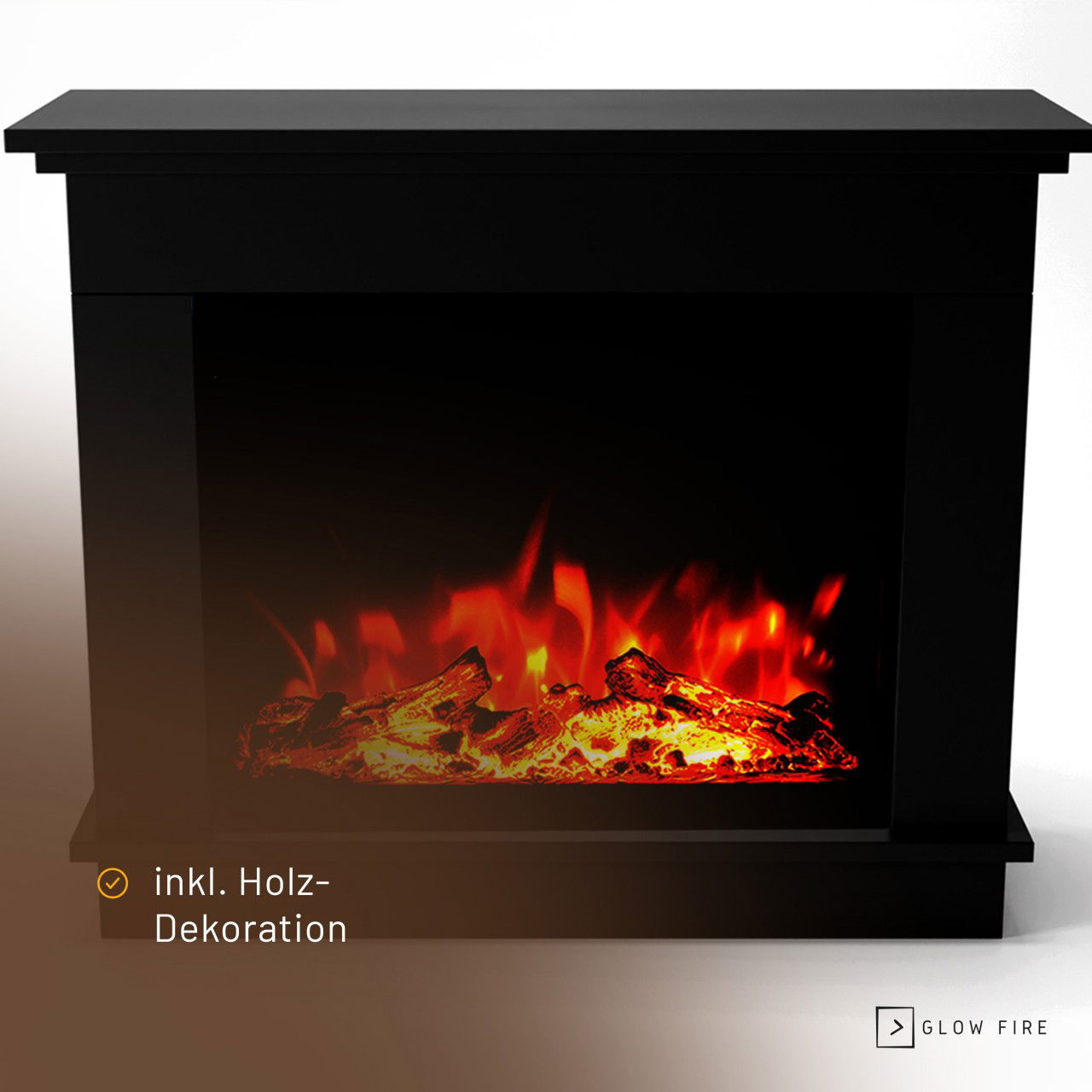 Glow Fire Atlas Schwarz Elektrokamin