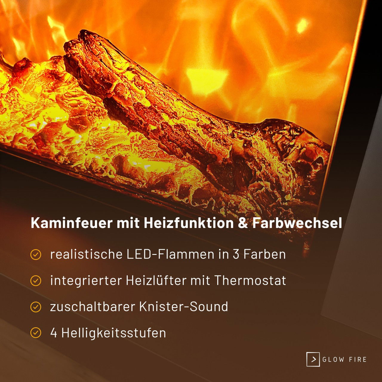 Glow Fire Thebe Elektrokamin Schwarz