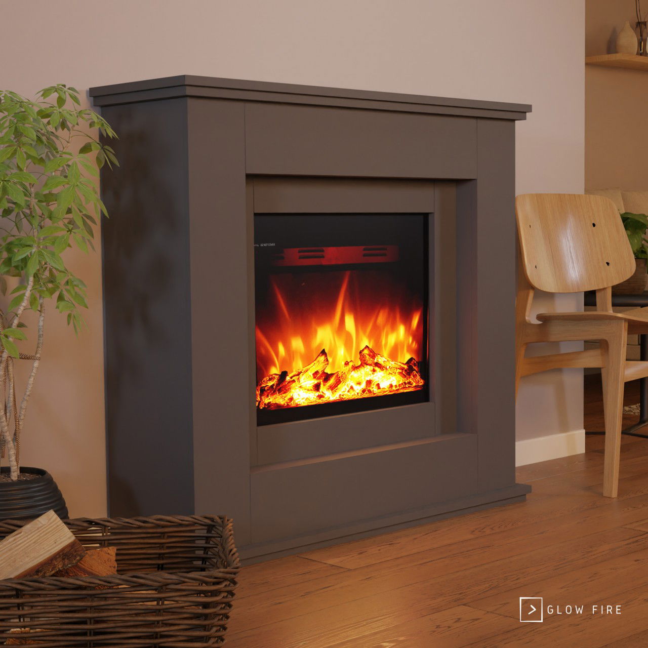 Glow Fire Europa Grau Elektrokamin
