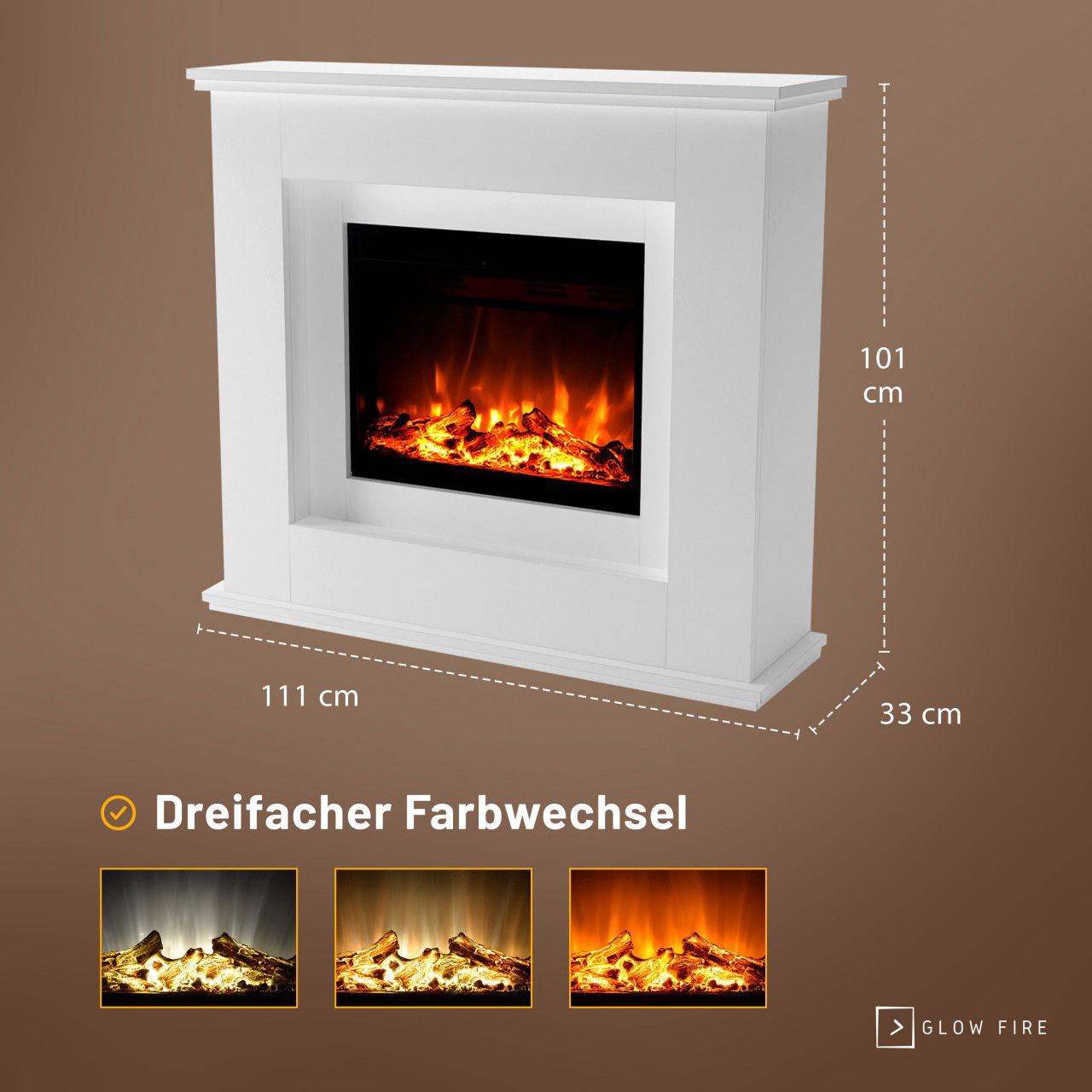Glow Fire Europa Weiß Elektrokamin