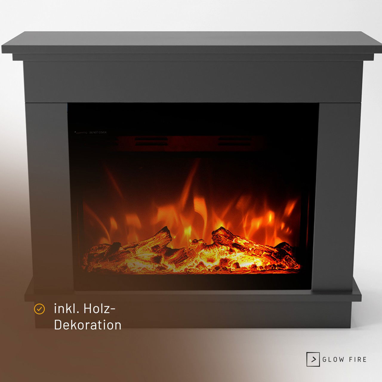 Glow Fire Atlas Grau Elektrokamin