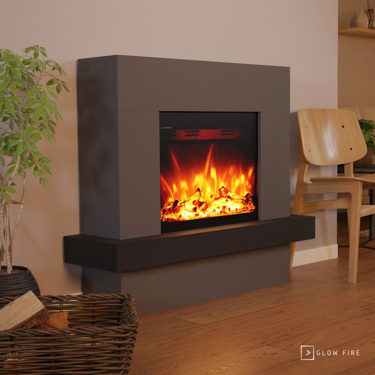 Glow Fire Pandora Grau Elektrokamin