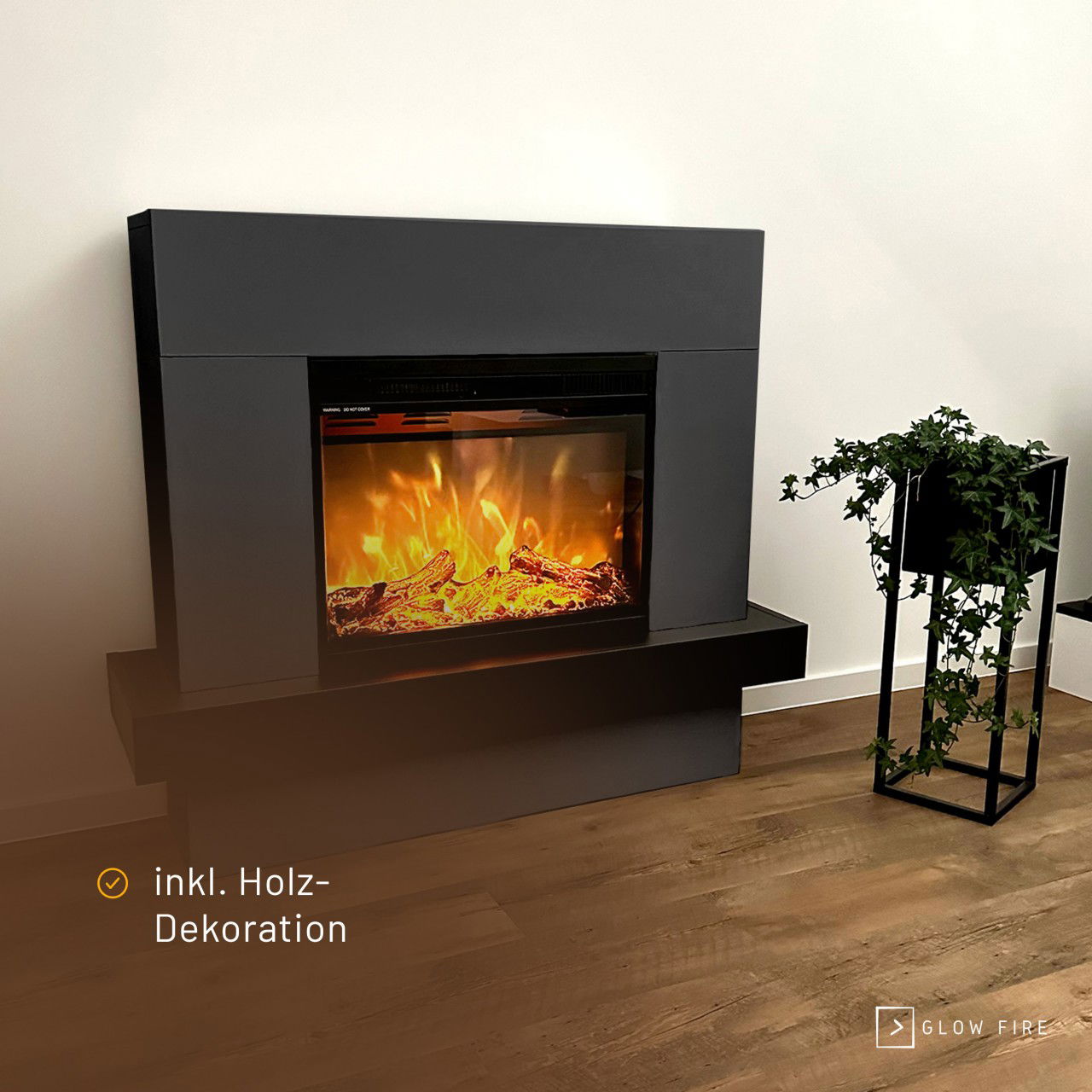 Glow Fire Pandora Grau Elektrokamin