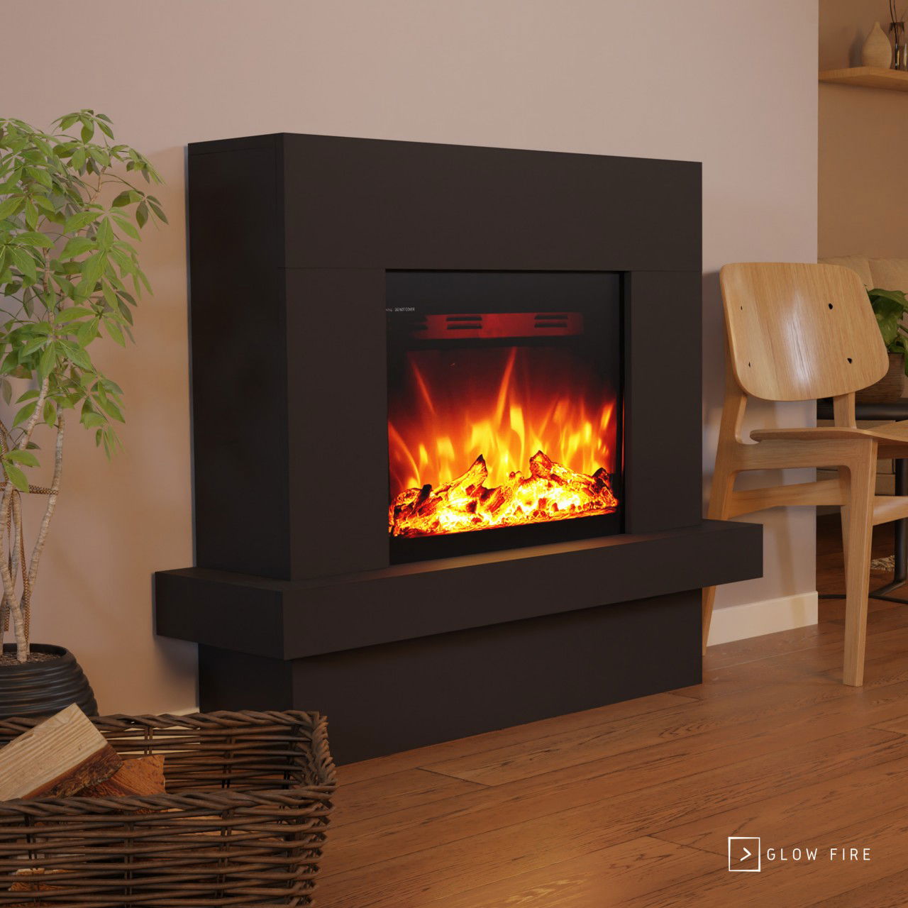 Glow Fire Pandora Elektrokamin Schwarz