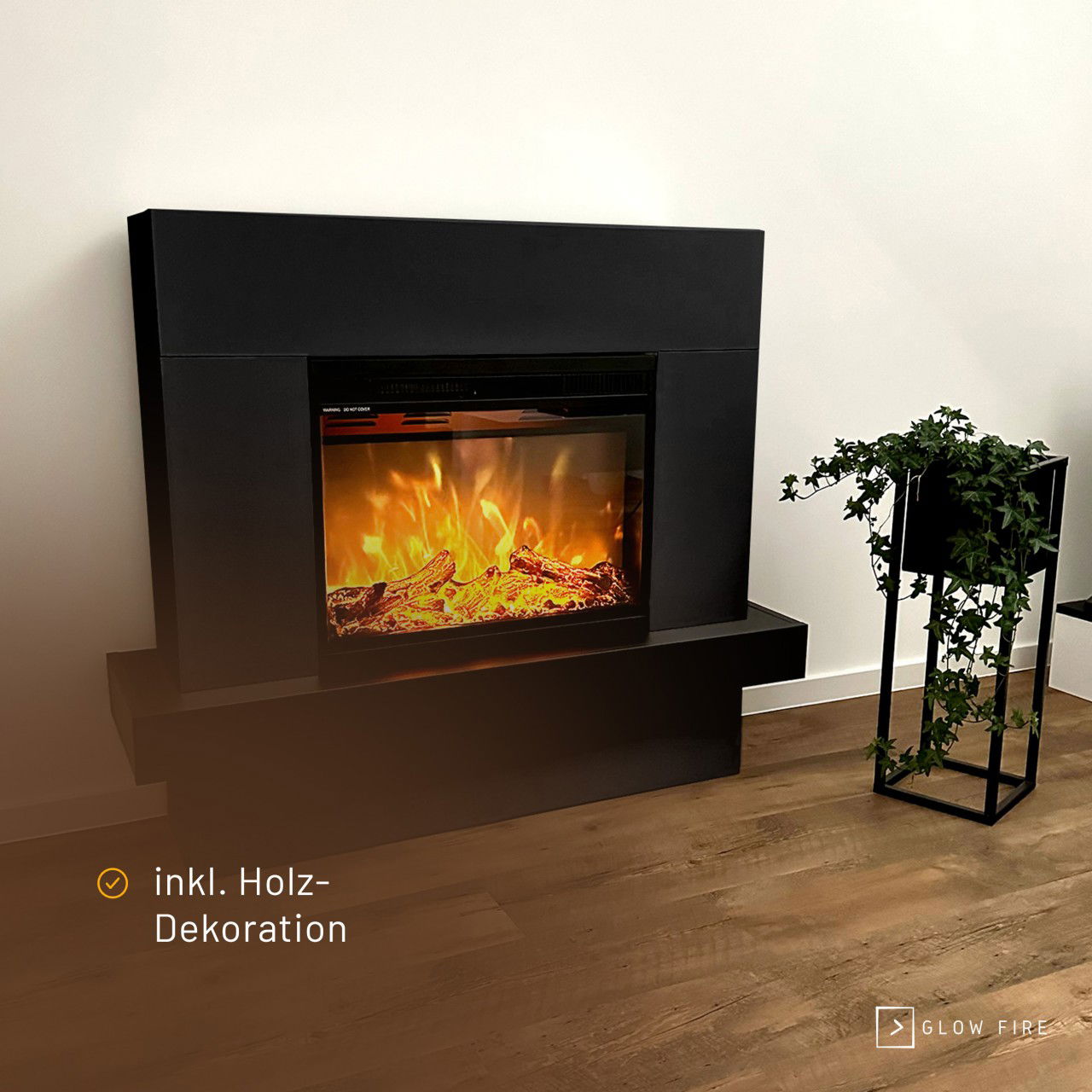 Glow Fire Pandora Elektrokamin Schwarz