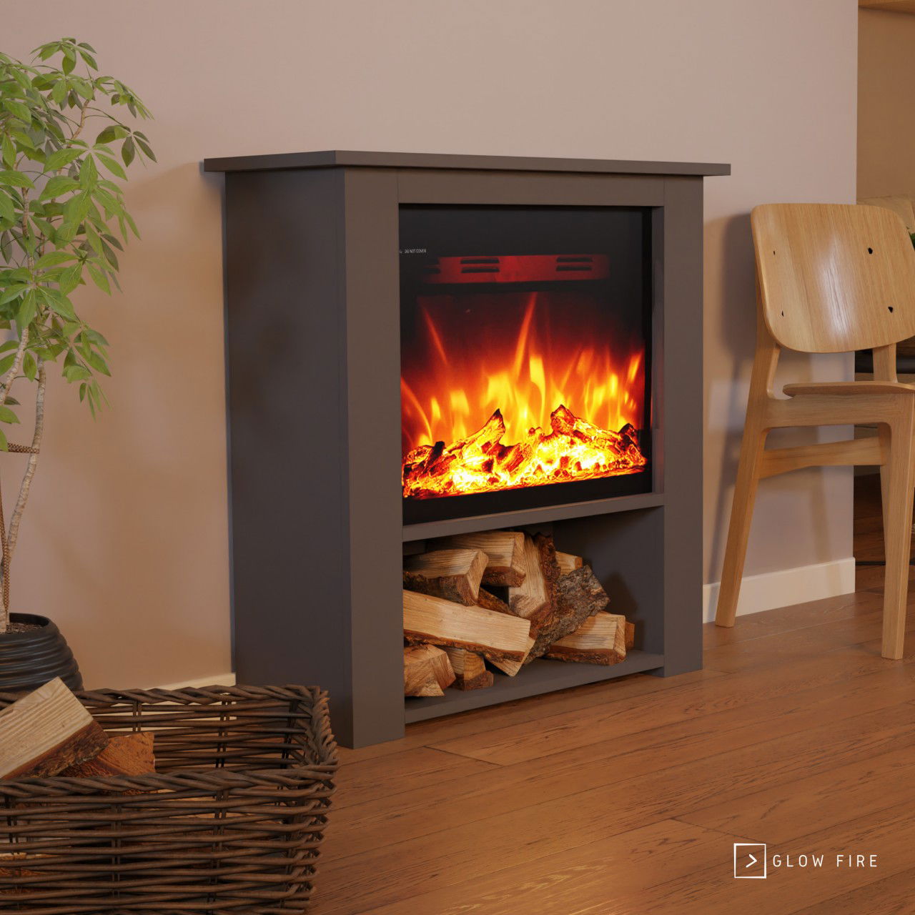 Glow Fire Thebe Grau Elektrokamin