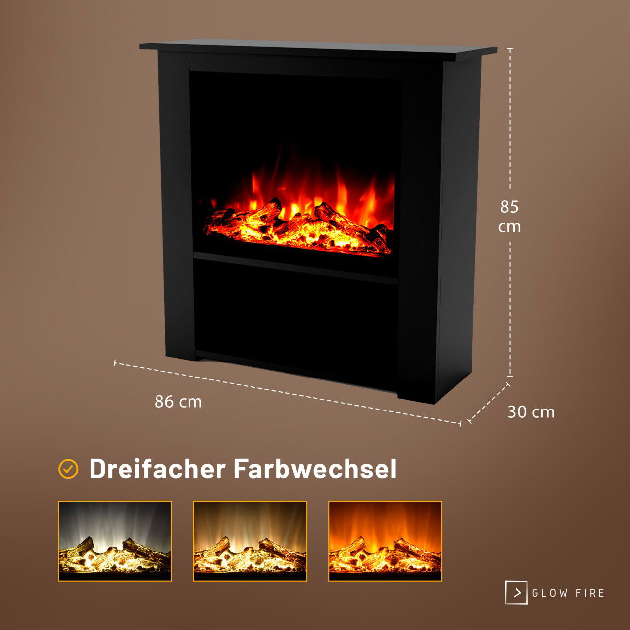 Glow Fire Thebe Elektrokamin Schwarz