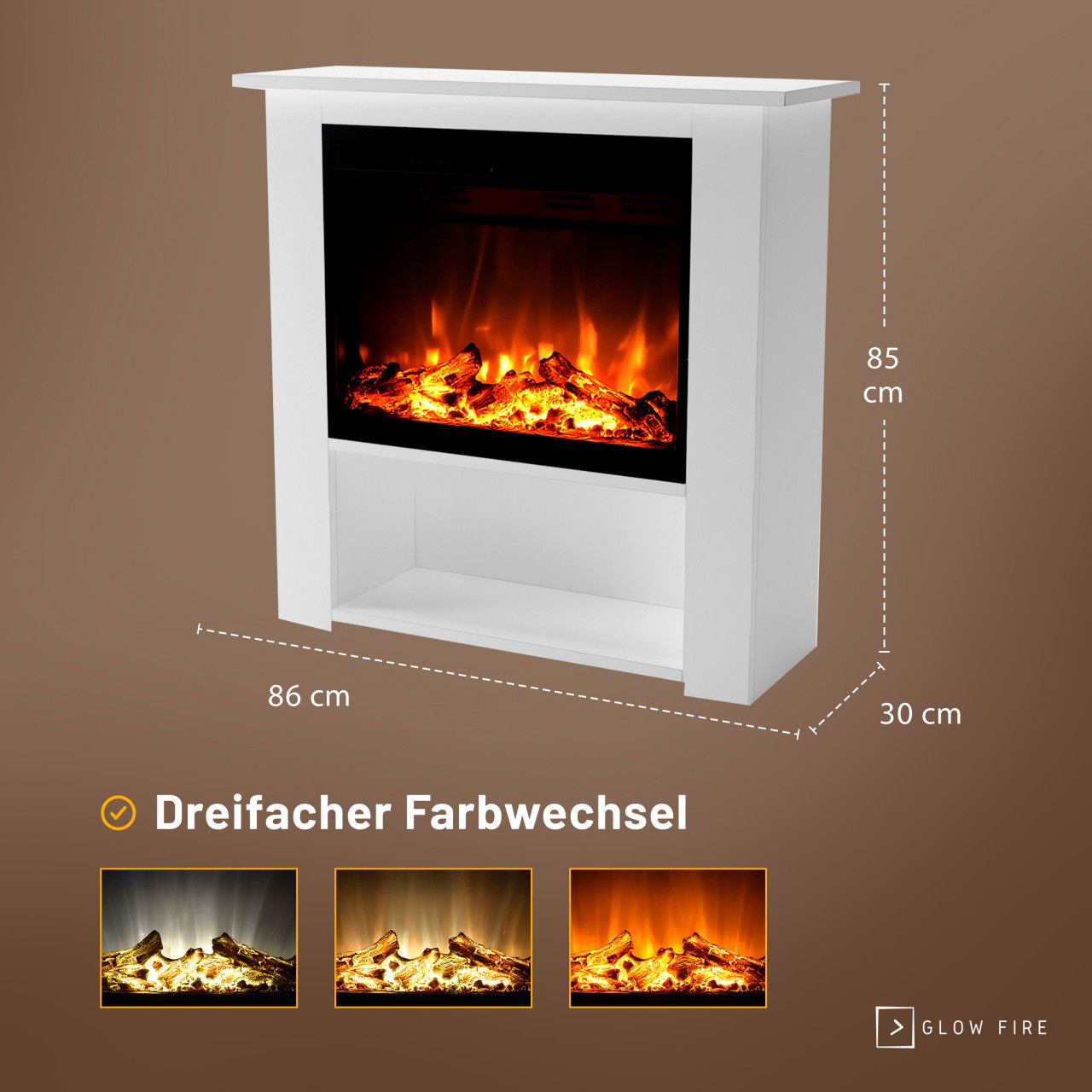 Glow Fire Thebe Weiß Elektrokamin