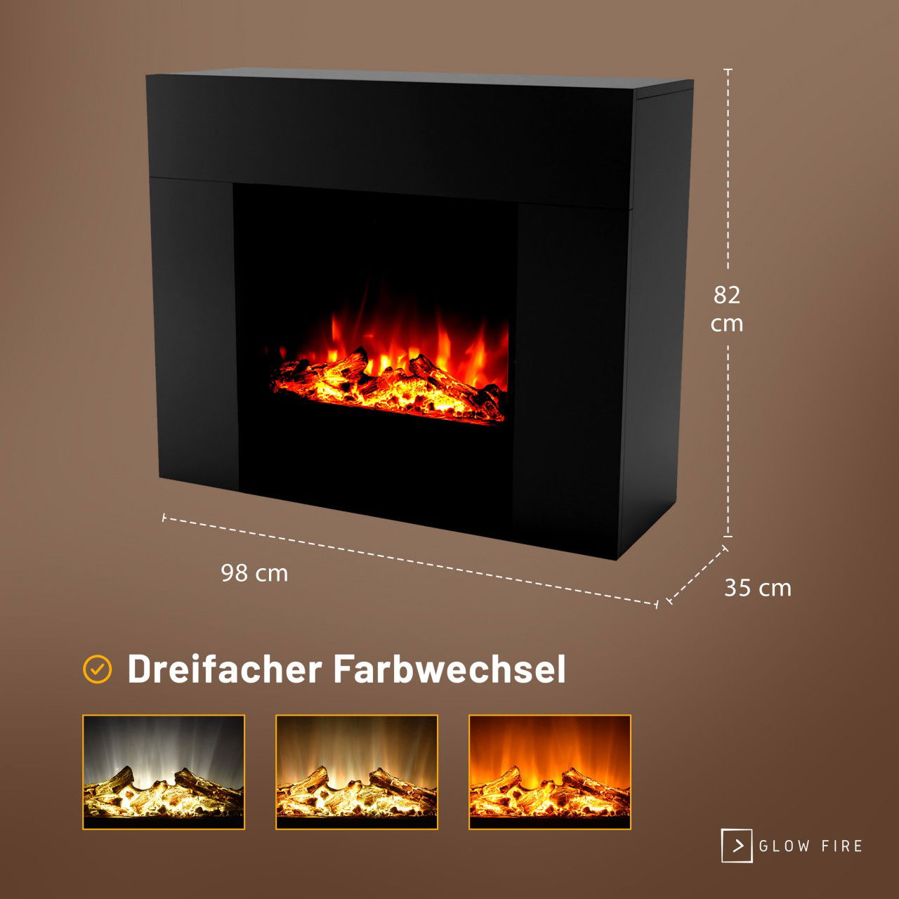 Glow Fire Metis Elektrokamin Schwarz