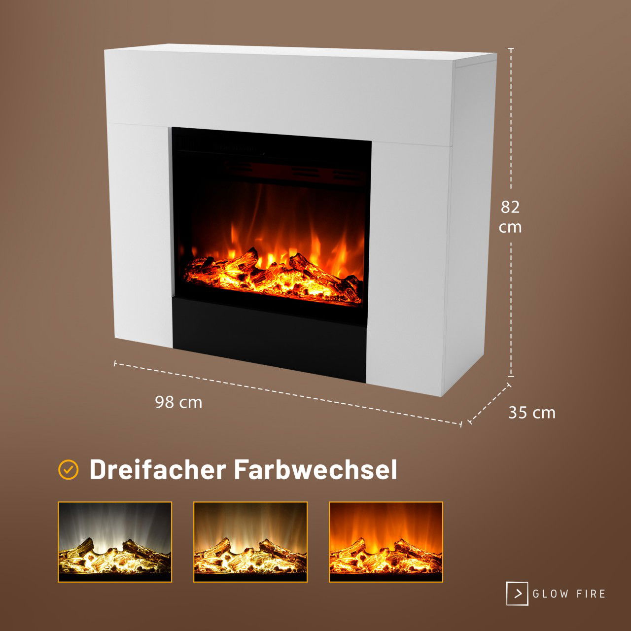 Glow Fire Metis Weiß Elektrokamin
