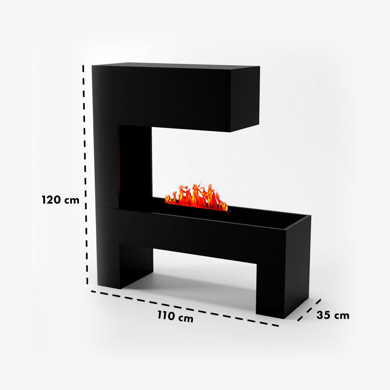 Glow Fire Mozart Schwarz Elektrokamin mit Wasserdampf