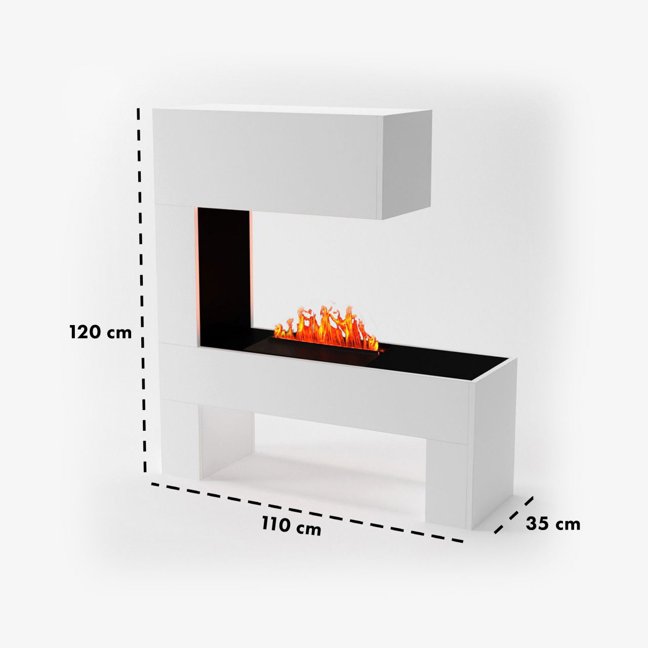 Glow Fire Mozart Weiß Elektrokamin mit Wasserdampf