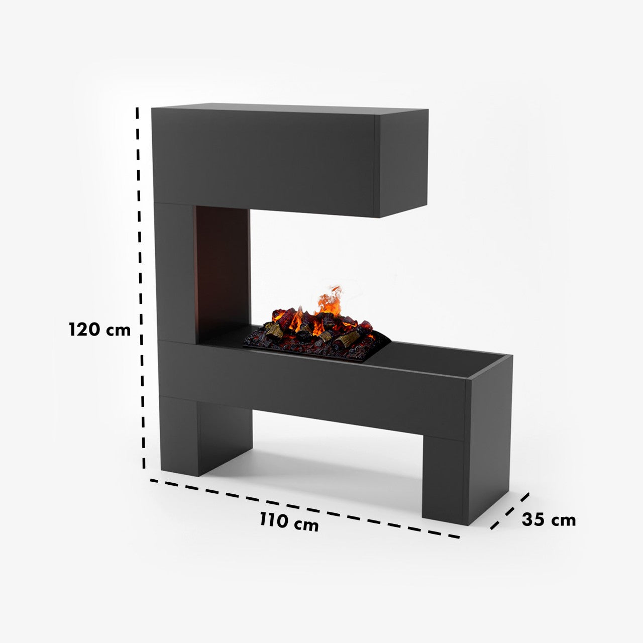 Glow Fire Mozart Grau Elektrokamin mit Wasserdampf