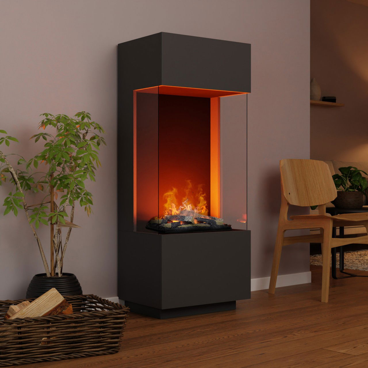 Glow Fire OGF 1 Grau Elektrokamin mit Wasserdampf