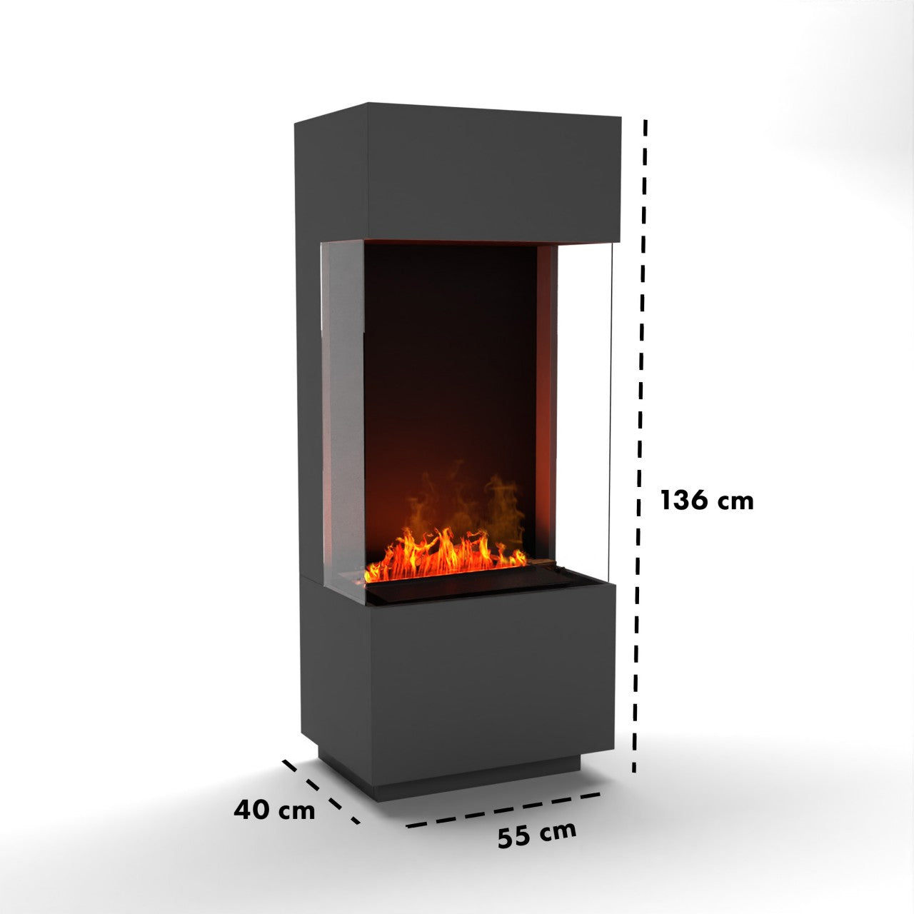 Glow Fire OGF 1 Grau Elektrokamin mit Wasserdampf
