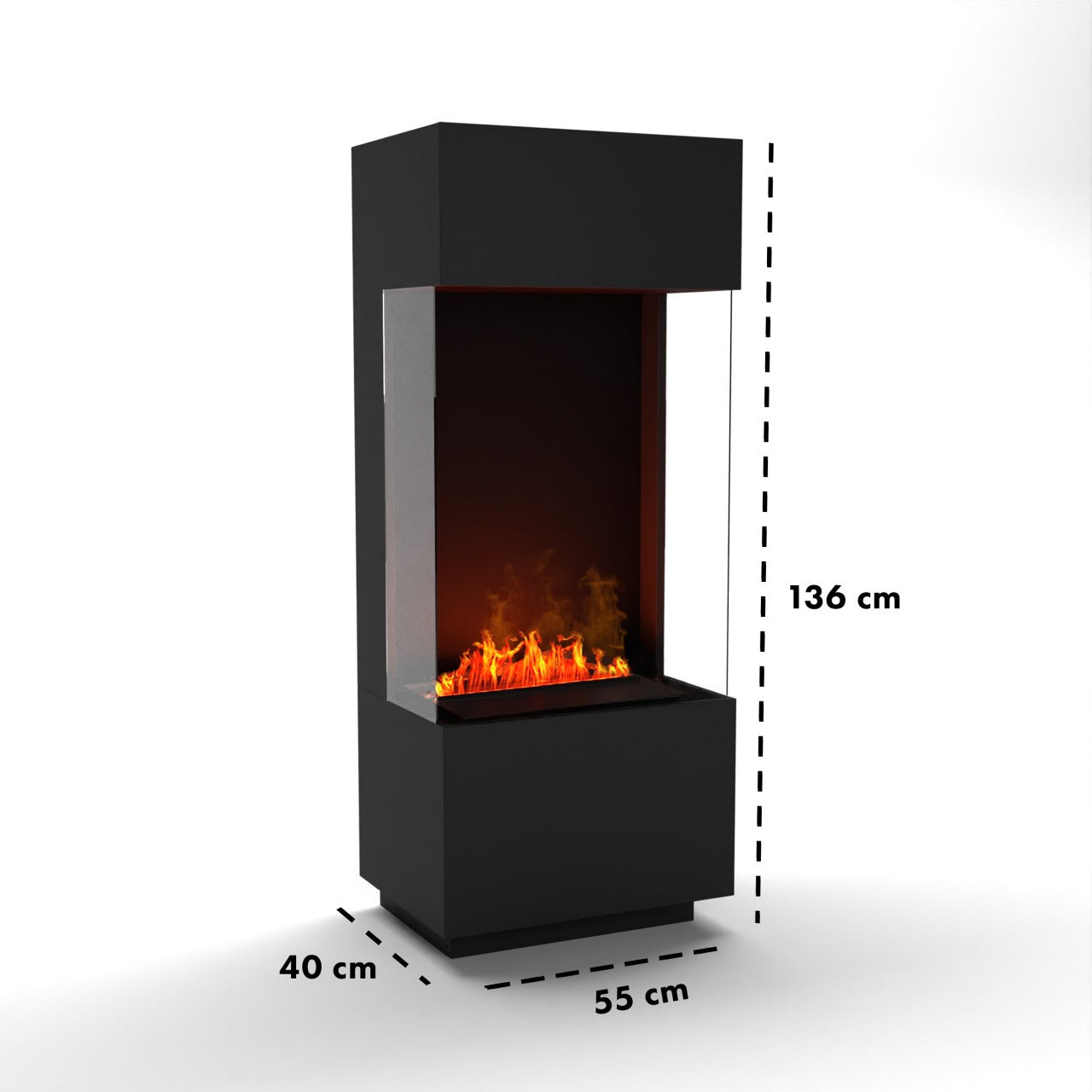 Glow Fire OGF 1 Schwarz Elektrokamin mit Wasserdampf