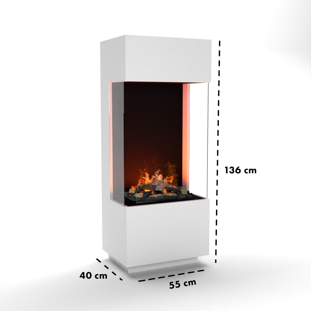 Glow Fire OGF 1 Weiß Elektrokamin mit Wasserdampf