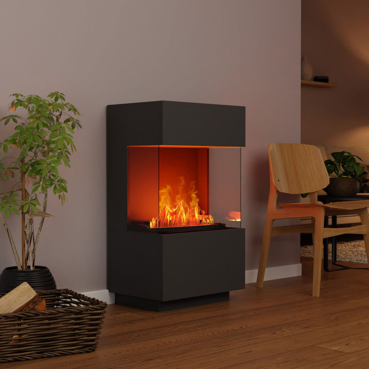Glow Fire OGF1 Mini Grau Elektrokamin mit Wasserdampf