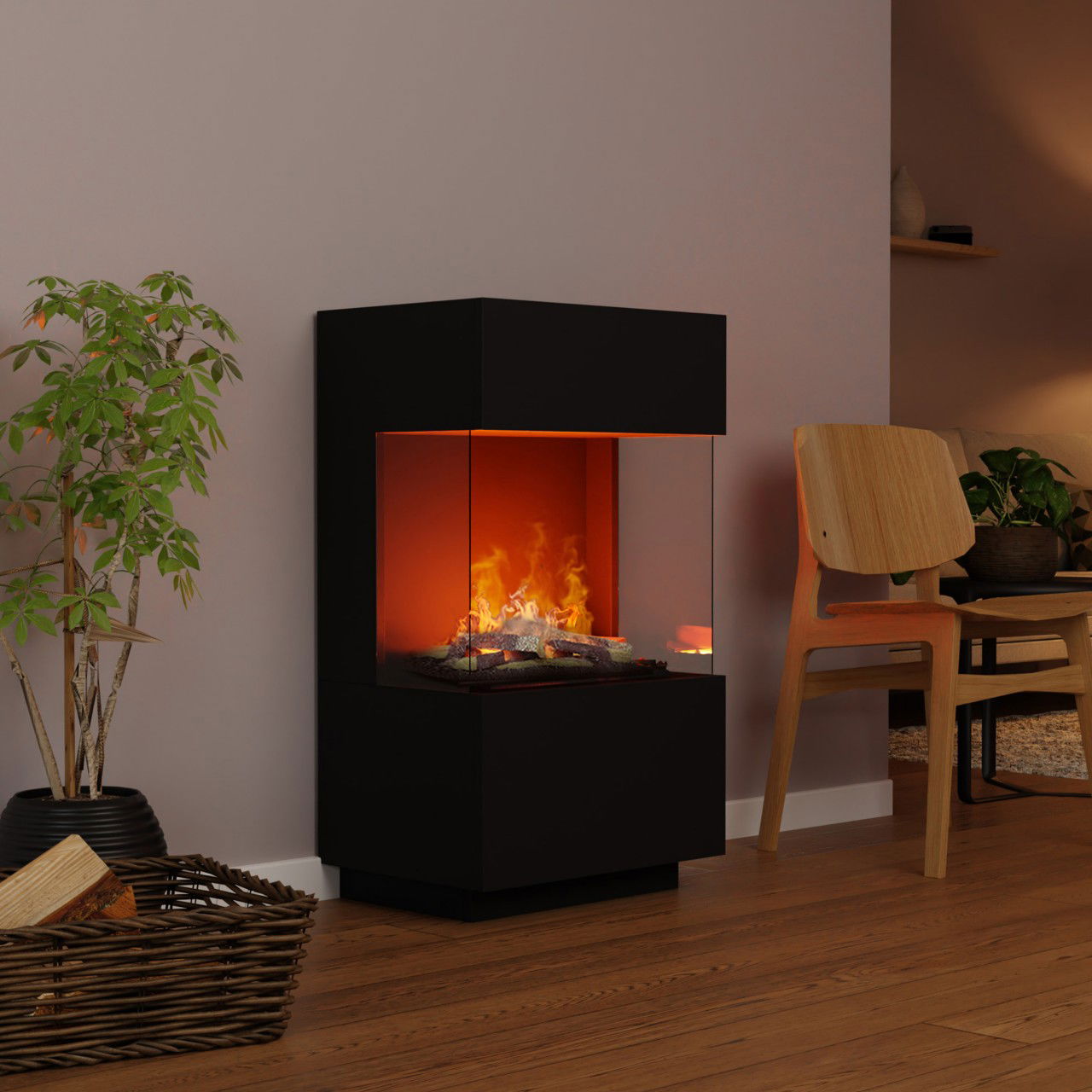 Glow Fire OGF1 Mini Schwarz Elektrokamin mit Wasserdampf