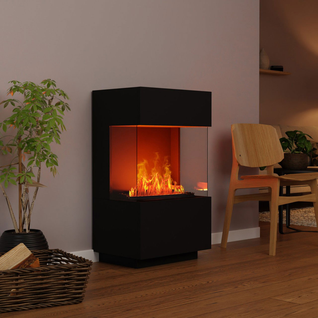 Glow Fire OGF1 Mini Schwarz Elektrokamin mit Wasserdampf