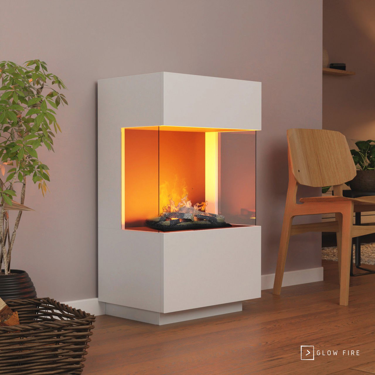Glow Fire OGF1 Mini Weiß Elektrokamin mit Wasserdampf