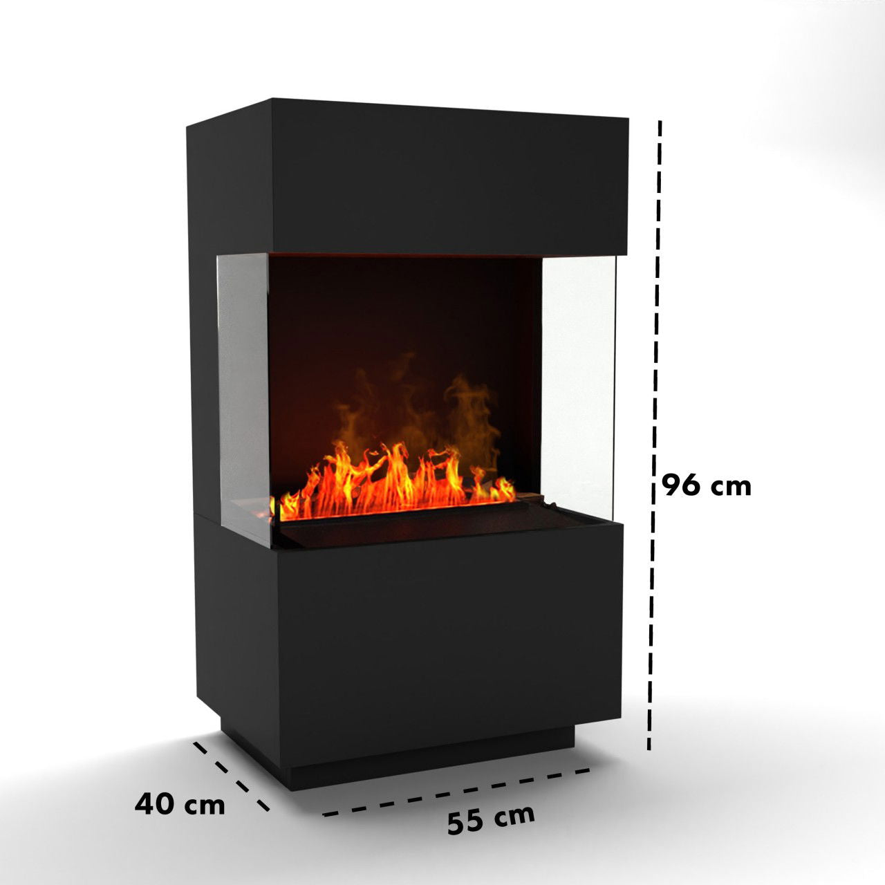 Glow Fire OGF1 Mini Schwarz Elektrokamin mit Wasserdampf