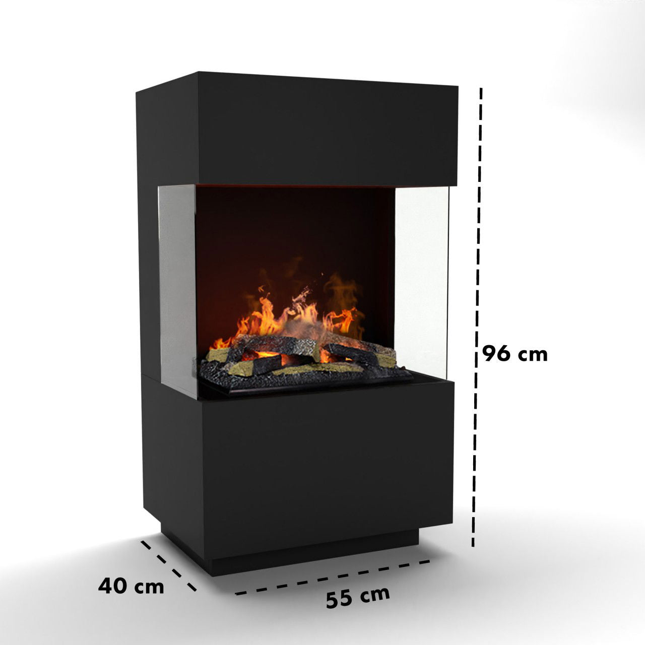 Glow Fire OGF1 Mini Schwarz Elektrokamin mit Wasserdampf