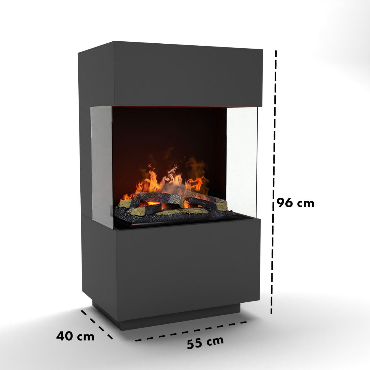 Glow Fire OGF1 Mini Grau Elektrokamin mit Wasserdampf