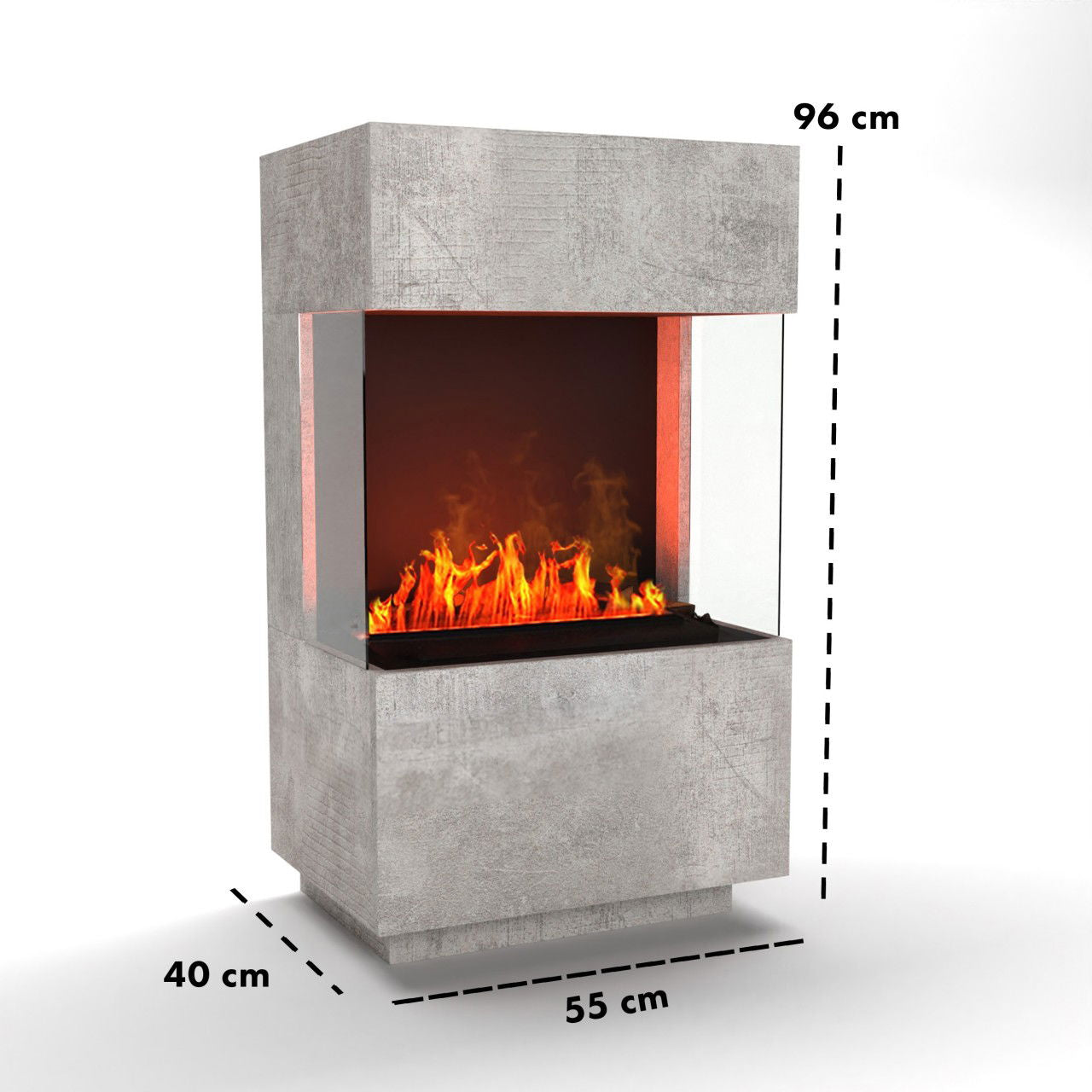 Glow Fire OGF1 Mini Beton Elektrokamin mit Wasserdampf