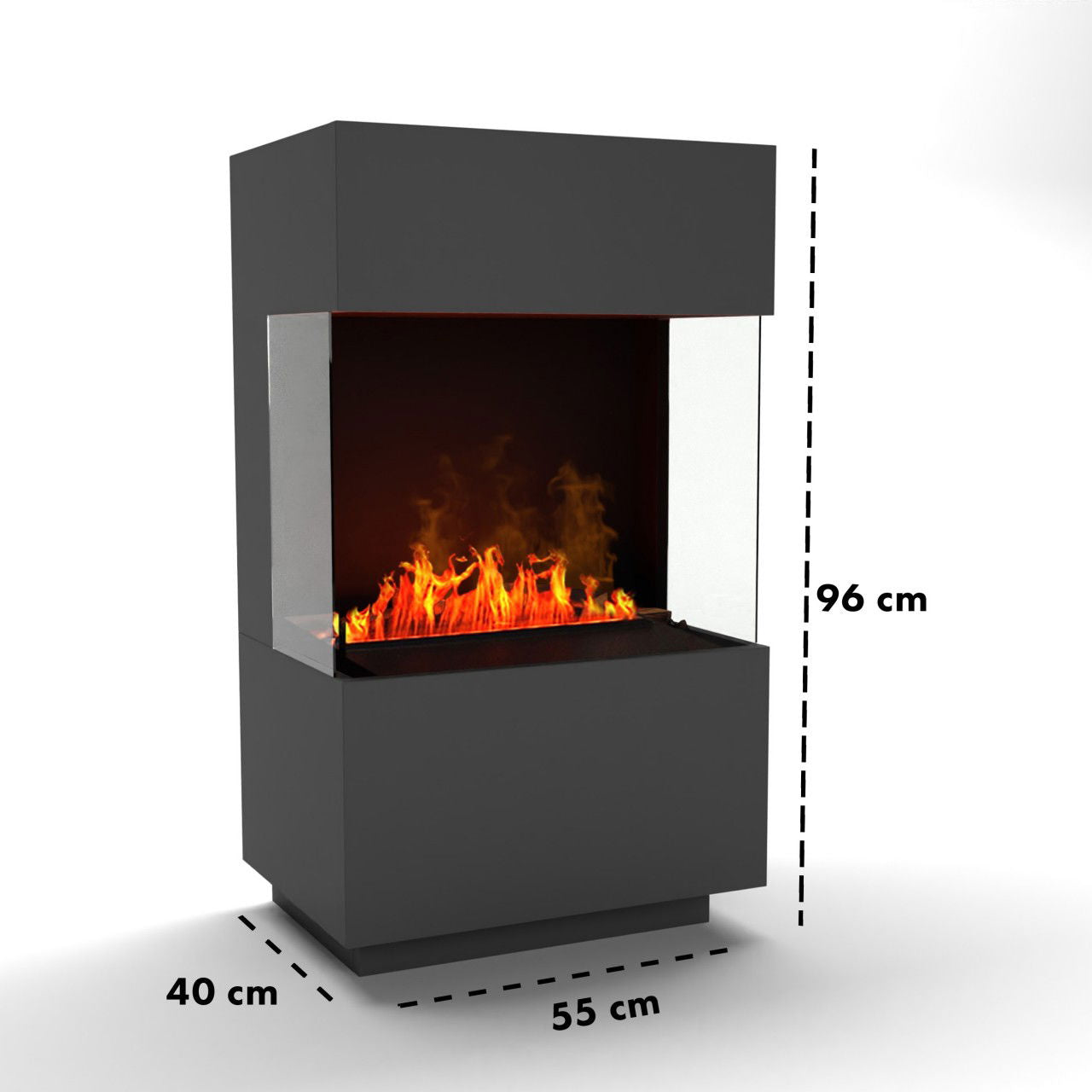 Glow Fire OGF1 Mini Grau Elektrokamin mit Wasserdampf