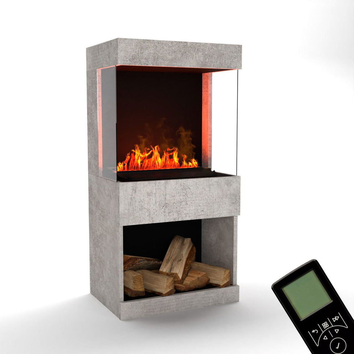 Glow Fire OGF2 Beton Elektrokamin mit Wasserdampf