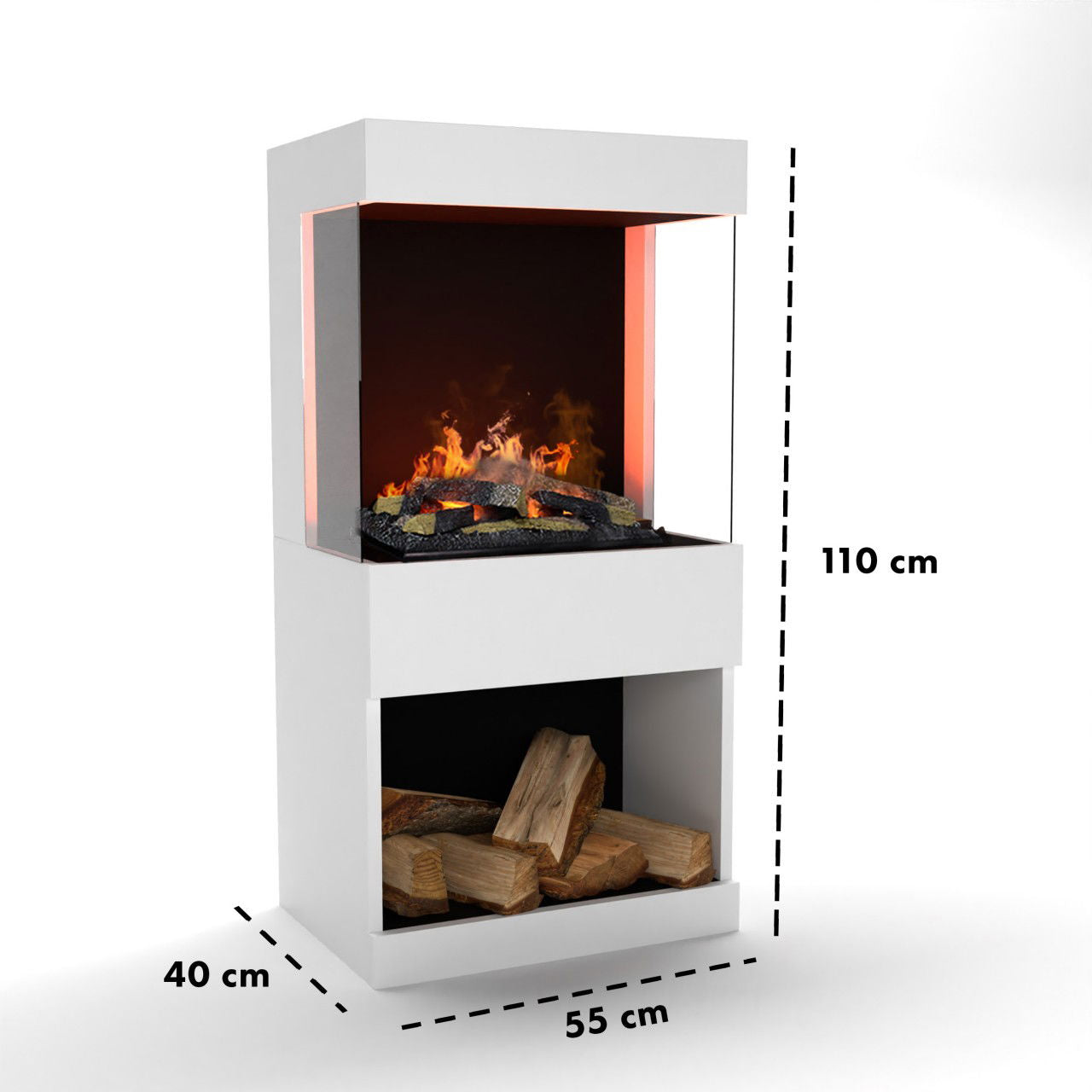 Glow Fire OGF2 Weiß Elektrokamin mit Wasserdampf