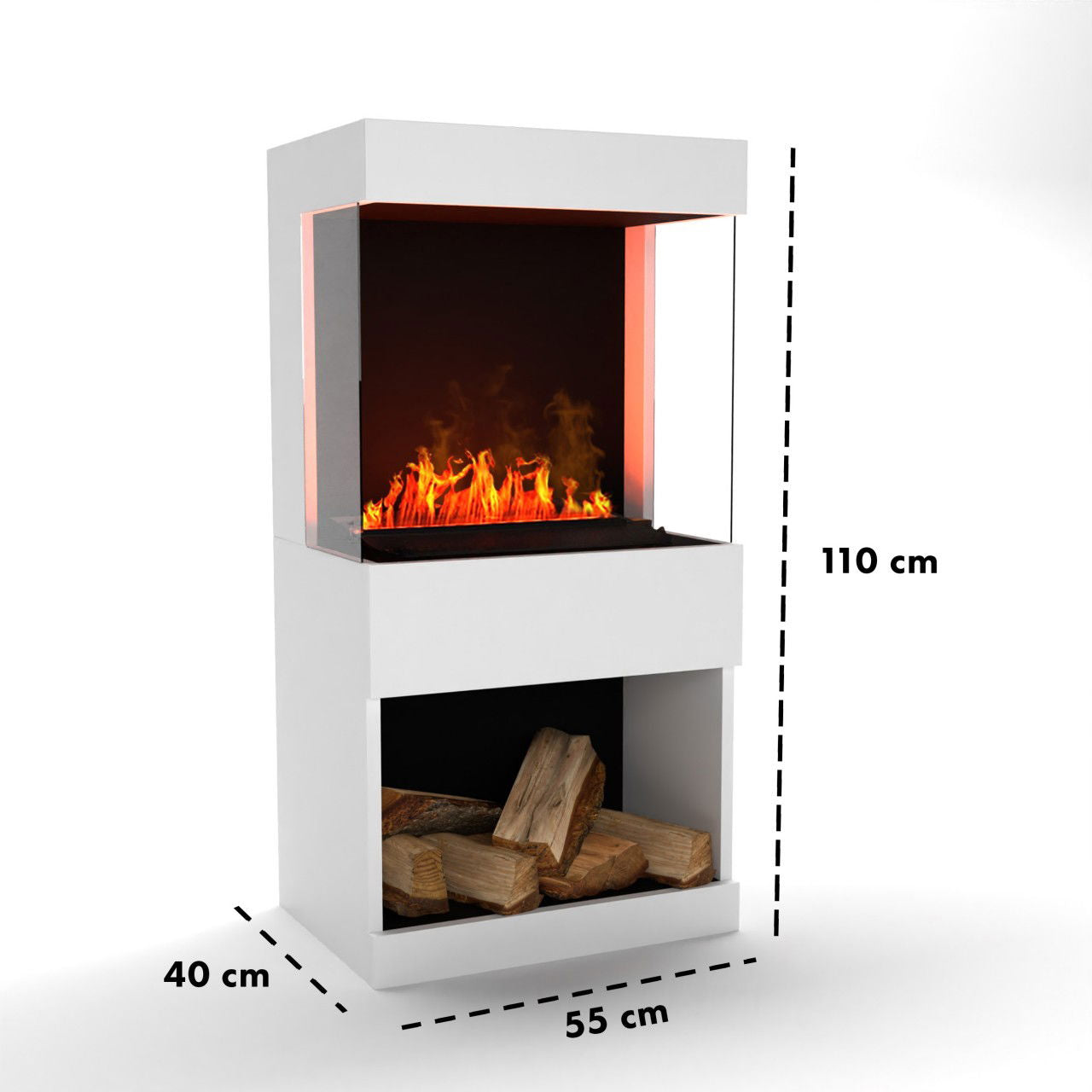 Glow Fire OGF2 Weiß Elektrokamin mit Wasserdampf