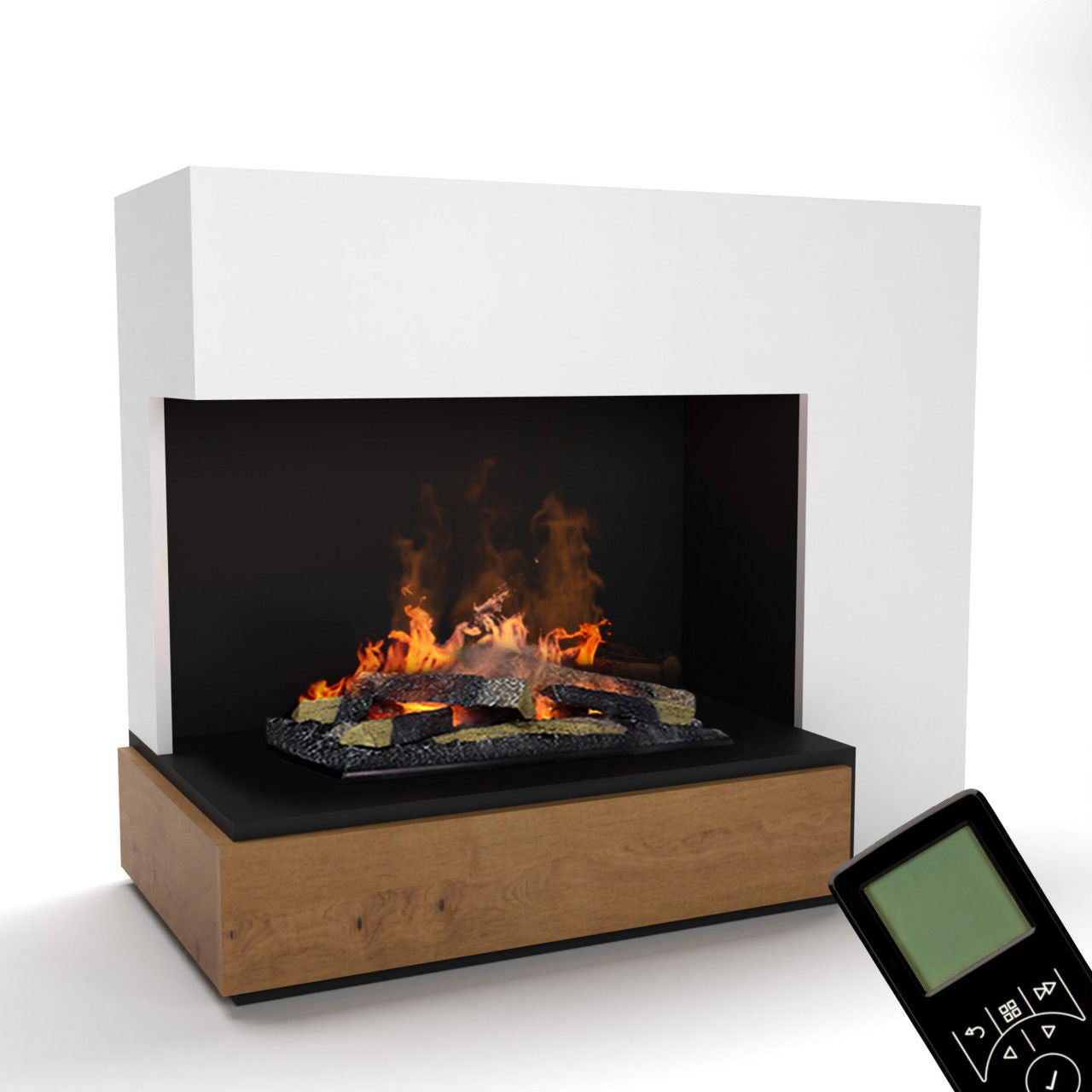 Glow Fire Planck Hoch Linksoffen Weiß Elektrokamin mit Wasserdampf