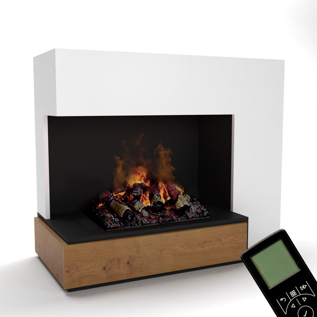 Glow Fire Planck Elektrokamin Opti-Myst Cassette 500 mit Holzdekoration