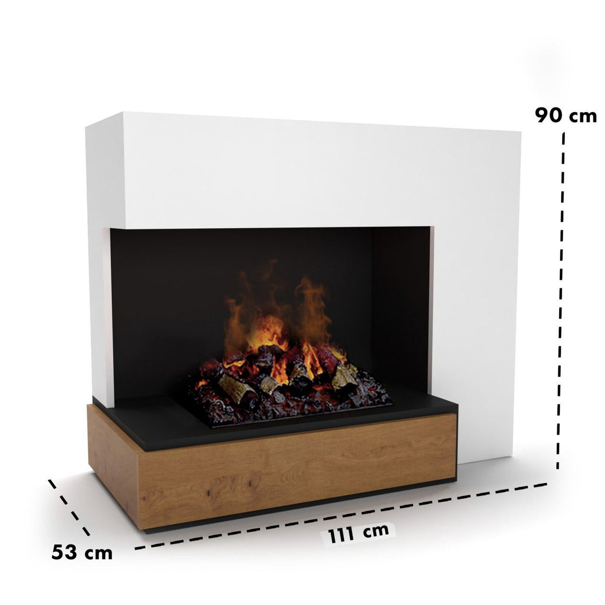 Glow Fire Planck Hoch Linksoffen Weiß Elektrokamin mit Wasserdampf