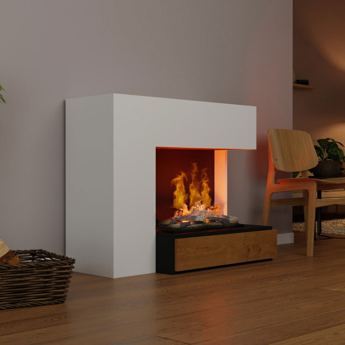 Glow Fire Planck Hoch Rechtssoffen Elektrokamin mit Wasserdampf