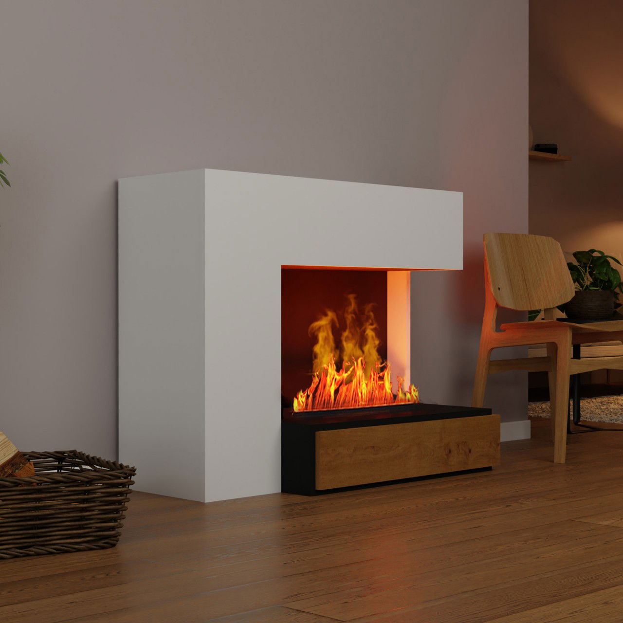 Glow Fire Planck Elektrokamin Opti-Myst Cassette 500 ohne Holzdekoration