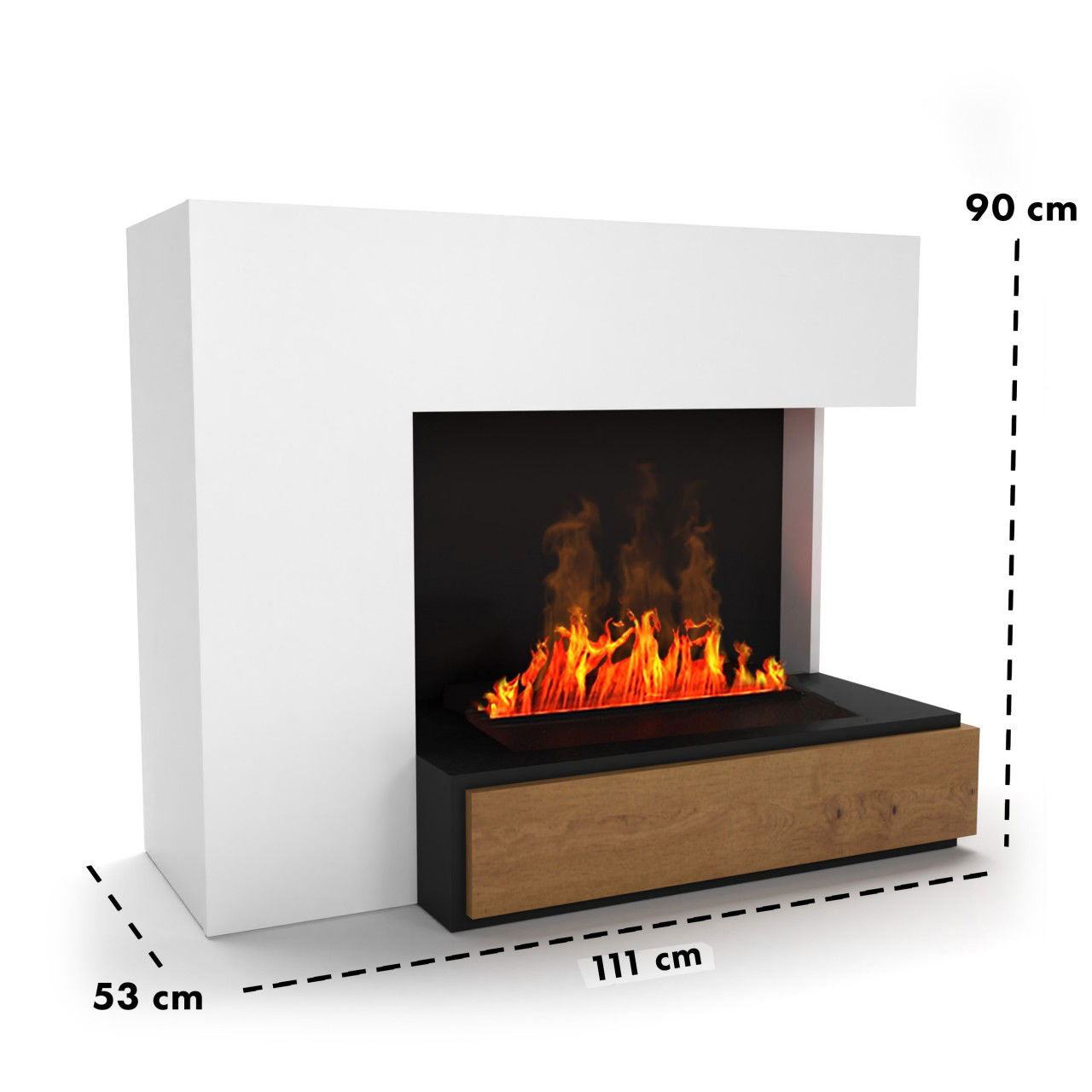 Glow Fire Planck Hoch Rechtssoffen Elektrokamin mit Wasserdampf